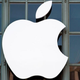 The Apple logo is seen on the outside of Bill Graham Civic Auditorium before the start of an event in San Francisco, California on September 7, 2016.
